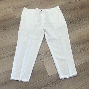 Tasso Elba 100% linen trousers in white. Men's 40. Like new condition. Stylish!